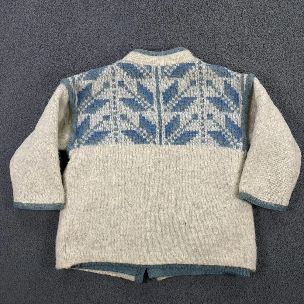 Alafoss Icewool Sweater size M Nordic Fair Isle Icelandic Wool Cardigan Heavy